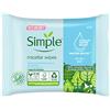 simple Semplice Età che resiste alle salviette biodegradabili ipoallergeniche per pelli sensibili 20 salviette