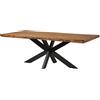 MASSIVMOEBEL24.DE FREEFORM 5 Tavolo da pranzo in legno di sheesham - decapato/naturale - gambe ad X antracite matt 260x100