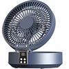 jumbans Ventola di raffreddamento ad aria circolante senza fili con telecomando con luce LED Ventilatore elettrico pieghevole da parete Ventilatore da tavolo blu