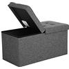 SONGMICS Pouf Pieghevole, Cassapanca, 38 x 76 x 38 cm, Coperchio Ribaltabile, Capacità di Carico Statico 300 kg, per Corridoio, Soggiorno, Camera da Letto, Grigio Ardesia LSF46GYZ