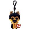 TY - Anello porta chiavi di Peluche - Beanie Boos Clips - Cane Pastore Tedesco - Spirit - Marrone Nero - Con occhioni glitter dorati - Il peluche con gli occhi grandi scintillanti - 12 Cm - 35253