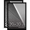Americanflat Cornice Foto 20x30 cm Nere - Set di 2 Cornici 30x20 cm da Tavolo con Bordo Sottile e Vetro Resistente agli Urti - Portafoto con Ganci e Cavalletto Integrati per Pareti e Ripiani