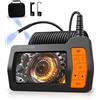 TURNRISE 15M Telecamera Endoscopica Tripla Lente Endoscopio Industriale 5.0 Pollici Telecamera Ispezione Tubi con 8 luci LED IP67 Sonda Telecamera per fognatura 1080P Schermo diviso Scheda da 32 GB