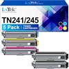 LxTek Compatibili Cartucce di Toner Sostituzione per Brother TN241 TN245 per HL-3140CW HL-3150CDW HL-3170CDW MFC-9140CDN MFC-9340CDW MFC-9330CDW DCP-9020CDW (Nero Ciano Magenta Giallo, 5-Pack)