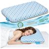 Niceeday Cuscino ultra sottile in memory foam, 5,7 cm, piatto per cervicale con gel rinfrescante, cuscino piatto traspirante per chi dorme sulla pancia e sulla schiena, rivestimento lavabile