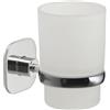 Gedy G-Teide Portaspazzolini da Bagno, Misure: 9,6X6,7X9,1 CM, Portaspazzolini in Acciaio Inox e Cromall®, Finitura cromata, Incluso di Biadesivo 3M e Viti, Design R&S, 2 Anni di Garanzia
