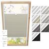 Estika Tenda plissettata oscurante termica per finestra da tetto Velux con foratura - Modello: C04 - Colore del tessuto: Crema-bianco (Blackout) - per interni, protezione solare