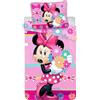 Jerry Fabrics 17BS167 Biancheria da Letto Mickey & Friends, 100% Cotone, Rosa, Singolo, 200x90x0.5 cm