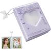 Wpsagek Libro portafotocard, libro per album fotografico,Porta biglietti da visita vuoto a 40 tasche con cuore d'amore - Raccoglitore fotografico alla moda resistente all'acqua per biglietti da