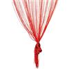 TRIXES Pannello Tenda a Striscioline Rosse e Argentate - Effetto Cascata di Rugiada - Tenda a Fili - Dimensioni Intere 90 cm x 200 cm - Perfetto Come Schermo Mosca