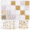 Bikasun Margherita Perline per Braccialetti Kit con Lettere Kit, Oro Bianco Perline per Bigiotteria Fai da Te, Braccialetti Palline Fai da Te, Bracciale dell'amicizia Set