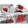 DCIDBEI 4 Pezzi Diamond Painting Rose 40x30cm per Bambini e Adulti - Pittura con Numeri, Ricamo Punto Croce, Diamante Paint Canvas Rosa e Caffe