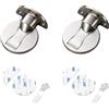 WJWINER Fermaporta magnetico in metallo, 2 pezzi, fermaporta invisibile, fermaporta magnetico, fermaporta in acciaio inox, magnetico, viene fornito con nastro adesivo e viti (argento)