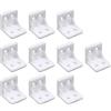 SagaSave Staffe angolari a L, staffe angolari in plastica per mobili, staffe di supporto per mensole, staffe a 90 gradi per il fissaggio e la riparazione di mobili (10 pezzi, 28 x 28 mm)