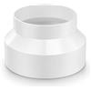 Airflow Riduttore dritto da femmina 150 mm a maschio 125 mm, connettore per condotto di ventilazione in PVC bianco