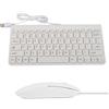 CCYLEZ Set di tastiera e mouse, mini tastiera e mouse cablata, tastiera e mouse portatile, leggero, ultra sottile, USB, per PC portatile (bianco)