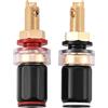Tosuny 2 Pezzi Altoparlante Amplificatore di Potenza Terminale in Rame per Spina a Banana 4mm, terminali a Forcella e Filo Nudo, Saldatura Libera (Nero e Rosso)