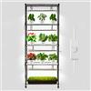 VEVOR Scaffale per Piante Fai da Te con Luci di Coltivazione, Supporto per Piante in Metallo da Interno Alto 180 cm con Ruote, Luci di Coltivazione a Spettro Completo da 192 W e 5000 K