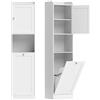 HOMCOM Mobile Alto Bagno con Cesto Ribalta, Mobiletto Salvaspazio Mensole, Bianco | Aosom Italy
