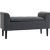 HOMCOM Panca Imbottita con Contenitore, Gambe in Legno, Portata fino a 130 kg, per Soggiorno, Camera e Ingresso, Effetto Lino, 116x44x58 cm, Grigio Scuro | Aosom Italy