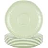 Seltmann Weiden Amina Seladon - Set di 6 piattini da 16 cm, rotondi, con motivo in rilievo, adatti per tazze da caffè e tè, lavabili in lavastoviglie e microonde, in porcellana, colore: verde