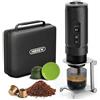 HIBREW H4C Explorer - Macchina per caffè espresso elettrica portatile, ricaricabile tramite USB-C, per cialde e caffè macinato, compatta, per casa e viaggi, con supporto pieghevole e custodia per il