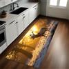 Generic Marrone Tappeto Cucina Animali della foresta cervi 50 x 80 cm Antiscivolo Facile da Pulire Lavabile Multiuso Cucina Corridoio Sala da Pranzo