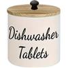 Ysyqkn Contenitore per Detersivo per Lavastoviglie, Custodia Portatile di Grande Capacità con Coperchio, Scatola Portaoggetti per Lavanderia/stile Rustico, Bianco