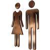 Generic 2 Pezzi di Adesivi per WC per Uomo E Donna, Resistenti in Plastica per La Porta Del Lavabo Adatti per Hotel, Negozi, Ristoranti, Uff, Bronzo