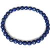 Vifaleno Bracciale in lapislazzuli, naturale, blu profondo, rotondo, sfaccettato, 6 mm, lungo circa 19 cm, estensibile