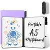 AGM A5 Portatile Lavagna Cancellabile, bifacciale scrivibile, con Pennarello, Scrive Senza Intoppi per Studio, Bozza, Appunti, Nessuna magnetiche