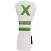 Gucagle Copri testa da golf impermeabili in PU Copri testa in legno durevole in peluche ispessito interno con per asta per protezione mazza da golf 24,5 x 11 cm (Bianca)