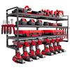 VEVOR Scaffale per Utensili Elettrici da Parete, Portautensili da Parete per Trapani a 4 Livelli con 8 Supporti per Trapano, Portaoggetti con Supporto per Cacciavite, per Utensili da Garage Officina