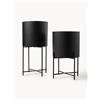 Westwing Collection Set di 2 portavasi alti in metallo Mina - Nero