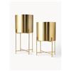 Westwing Collection Set di 2 portavasi alti in metallo Mina - Oro