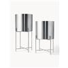 Westwing Collection Set di 2 portavasi alti in metallo Mina - Argento