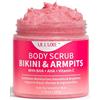 ulluxe Scrub per zona bikini con 10% di Aha, Bha e vitamina C. Scrub corpo per peli incarniti, brufoli su ascelle e macchie scure Idrata, illumina, calma e uniforma