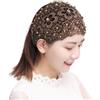 Generic Fasce per capelli in pizzo, ampie, motivo floreale, con perle, elastiche, accessori per capelli, ampia fascia in pizzo per donne e ragazze, elegante sciarpa per capelli per yoga, palestra e sport