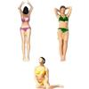 Oshhni 1/64 Girl Figures Resin Character Doll Miniature Beach Swimsuit Woman for Architecture Model Building Model Micro Landscape Dioramas Layout, Set Combinato