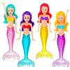HOMAVEL Set di 4 piccoli animali marini galleggianti, decorazione cava in plastica per piscina, vasca da bagno, vasca idromassaggio e laghetto, regalo per adulti (sirena 2)