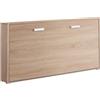 Vep Home Letto a Scomparsa 90x190 cm - Design Compatto e Funzionale - Ideale per Spazi Ridotti - Da Fissare a Parete - Misure 203,8x36x107 cm - Effetto Rovere