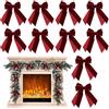 Generico 10 Fiocchi di Velluto Bordeaux - Decorazioni per Albero di Natale con Nastro A Vino | Ornamentali Regolabili Riutilizzabili per Ghirlande, Regali E Decorazioni per Feste