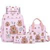 Generico Borsa Capybara - zaino Capybara | Set di bookbag | Toddler | Ragazzi per bambini zaino da viaggio quotidiano con custodia a e borsa per il pranzo per la scuola di viaggio