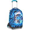 SJ GANG STYLE JAM GANG Trolley Scuola Jack 8 ruote SPACE LED BOY, Blu, 34 L, Scomponibile, Uso Zaino, Cross-over System, Spallacci a scomparsa, Tasca portaborraccia, Elementari e medie, Bambino