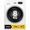 Whirlpool FFB 848 BSV IT - Lavatrice 8 kg Libera Installazione, Carica Frontale, 1400 Giri/Min, Classe A-20%, Tecnologia 6° SENSO, Refresh Vapore, FreshCare+, Bianca, 85 x 59,5 x 63 cm (AxLxP)