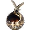 Stylitzy Posacenere vintage con coperchio per sigarette, antivento, in metallo, antiodore, decorativo, intagliato a mano, elegante, regalo o soprammobile per casa o ufficio (aquila di bronzo)