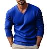 Generico Maglione Uomo Invernale Scollo a V, Pullover Uomo Invernale Tinte Unite Manica Lunga, Maglioni Vintage Pullovers Slim Fit Classic - Adatto per Primavera, Autunno E Inverno Blu Reale M