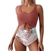 Generico Costume Intero Donna Senza Maniche - Costumi da Bagno Donna Raffinato Sexy, Interi Morbido Affascinante Beachwear Women Sorgenti Termali Piscina Stampa Leopardata M