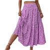 Generico Gonne Lunghe Estive Donna Linea A Elastico in Vita Stampa Floreale - Abbigliamento Donna Estivo Gonna Casual Moda Caratteristico Semplice, Gonne Casual Vacanze Spiaggia