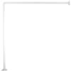 MSV Asta per Tenda da Doccia angolare, Alluminio, con Supporto a soffitto e Anelli per Tende Inclusi, Adatta a Tutte Le Tende, Montaggio a Parete, 80x80 cm, Bianco